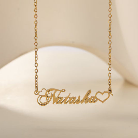 Custom Name Necklace with Heart Design