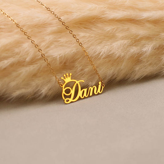 Name Necklace with Crown
