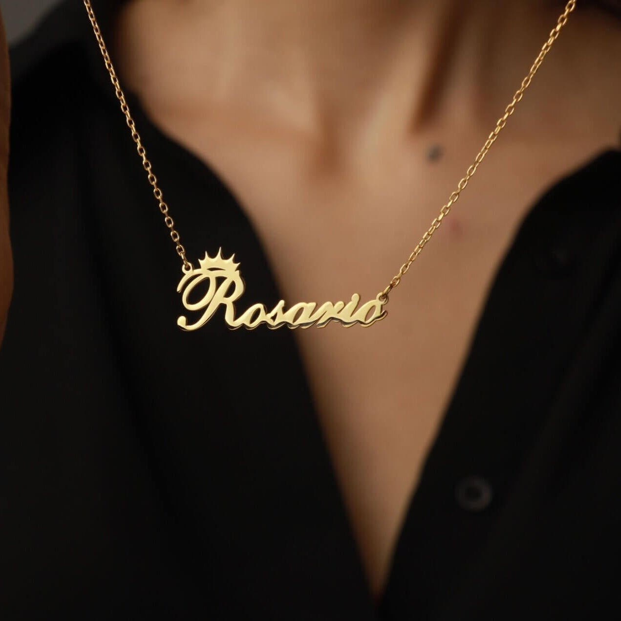 Name Necklace with Crown
