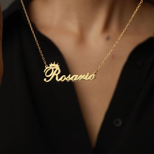 Name Necklace with Crown