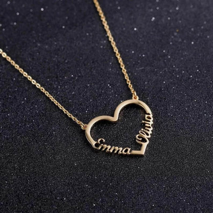 Personalized Couple Heart Necklace