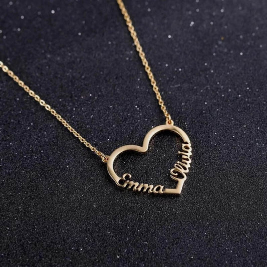 Personalized Couple Heart Necklace
