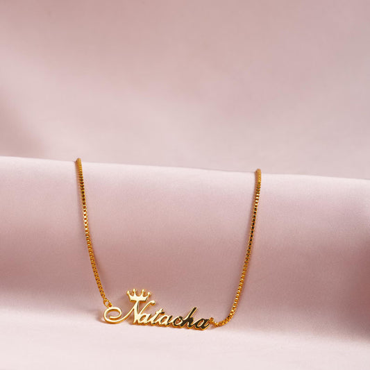 Custom Name Necklace with Crown