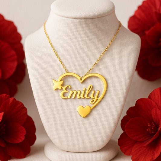 Heart Butterfly Necklace
