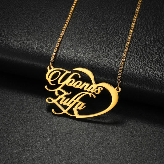 Double Name Heart Necklace