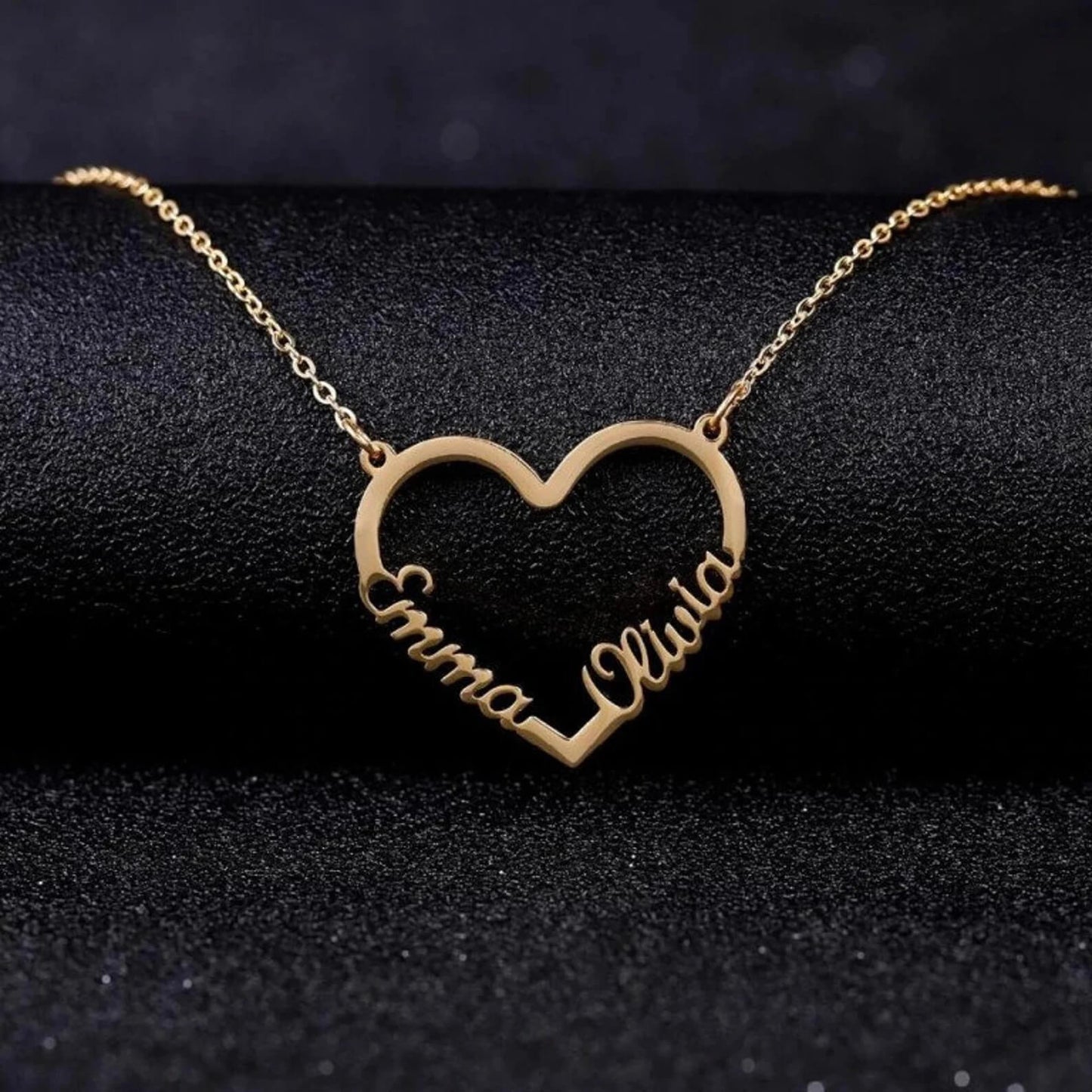 Personalized Couple Heart Necklace