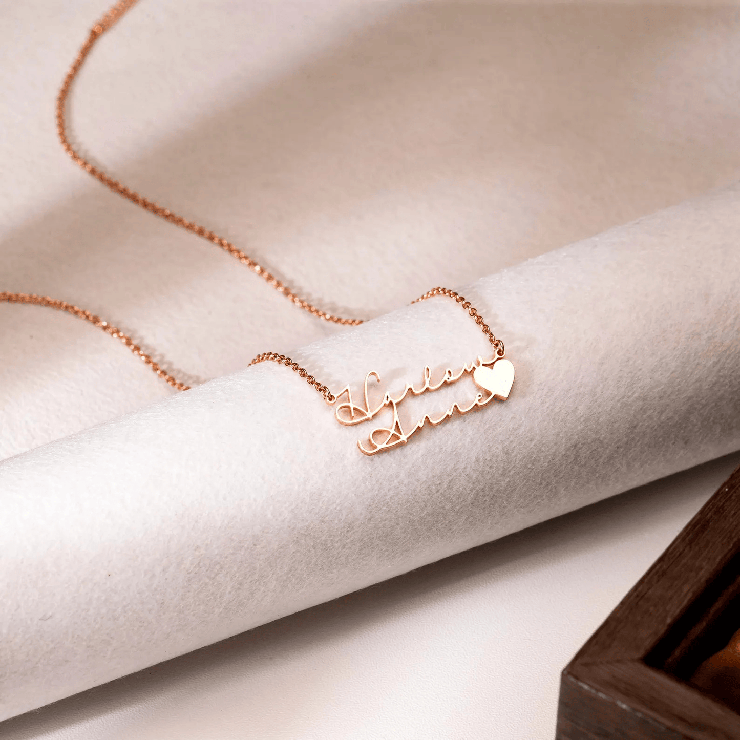 Personalized Double Name Necklace with Heart
