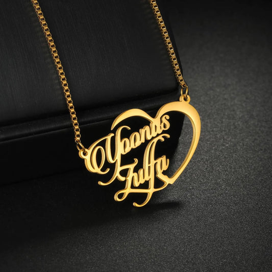 Double Name Heart Necklace