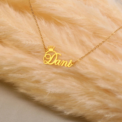 Name Necklace with Crown