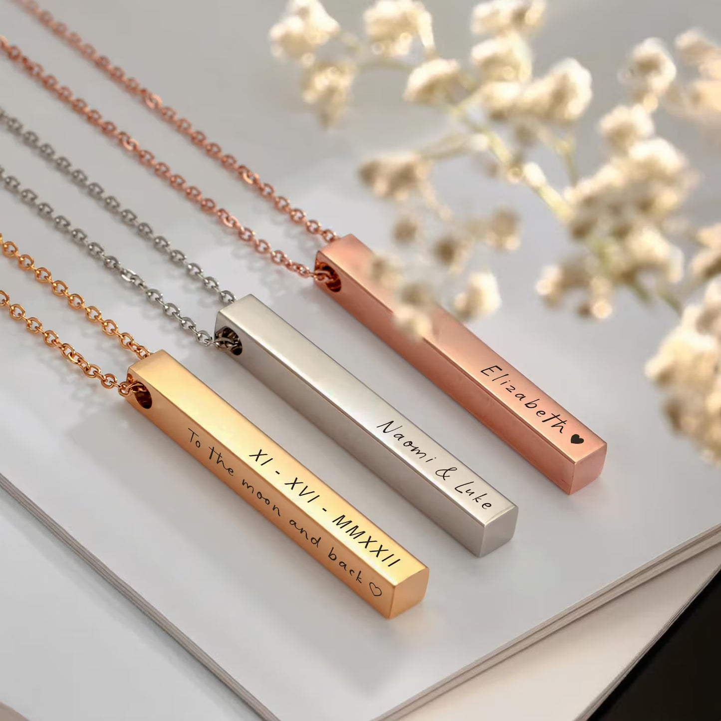 Custom Name Bar Necklace