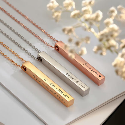Custom Name Bar Necklace