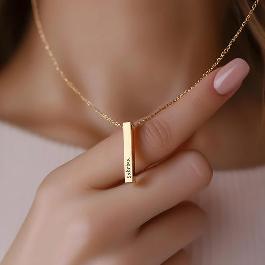 Custom Name Bar Necklace