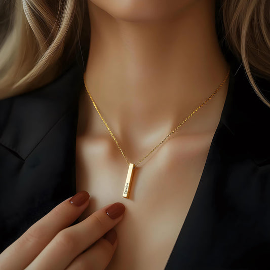 Custom Name Bar Necklace